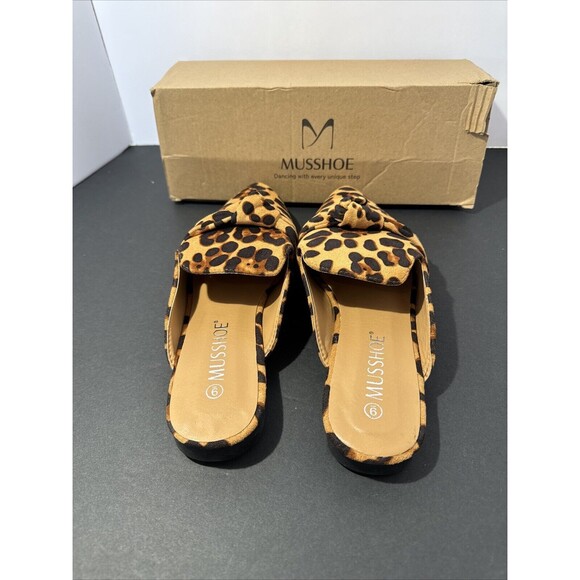 Musshoe Womens‎ Size 9 Leopard Print Loafers Comfortable Shoes Memory Foam - Picture 3 of 10